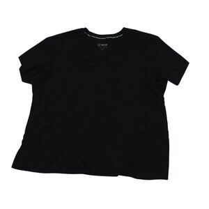 Wonder Wink Womens 1X Stylized V-Neck Black Scrub Top Nurse Medical Vet Tech